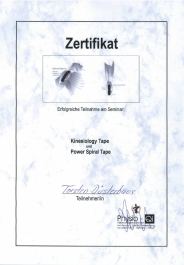 Zertifikat über Moxibustions-Therapie