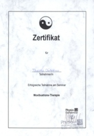 Zertifikat über Moxibustions-Therapie